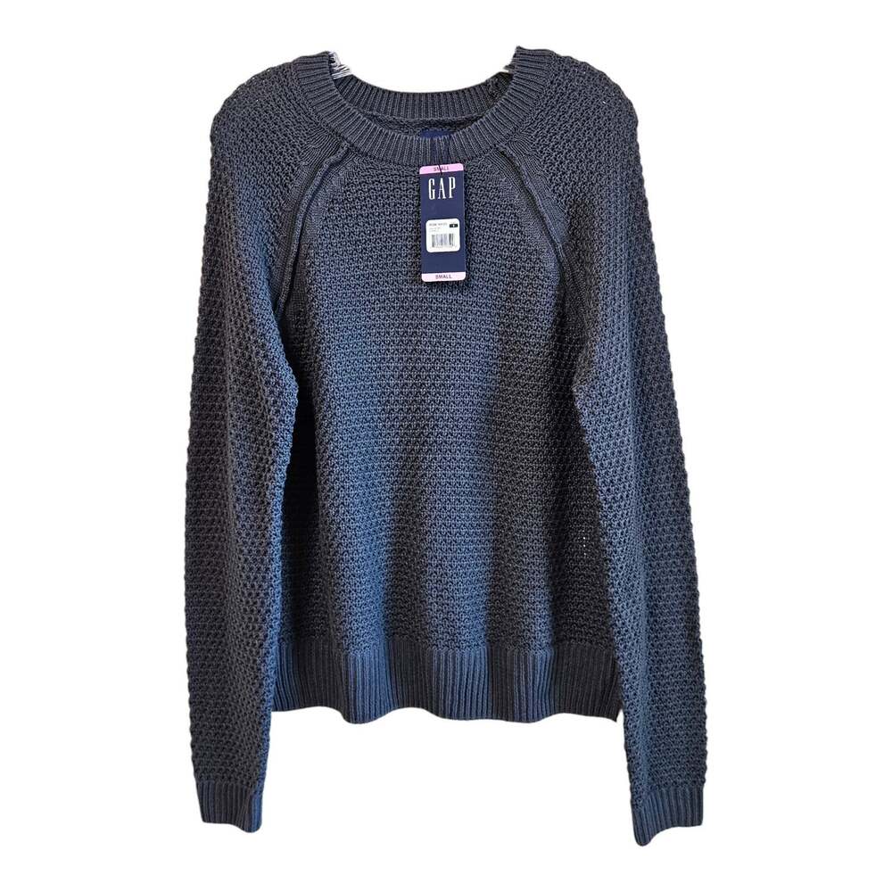 GAP Women's S Sweater Gray Textured Oversized Long Sleeve Cotton Blend 38" NEW